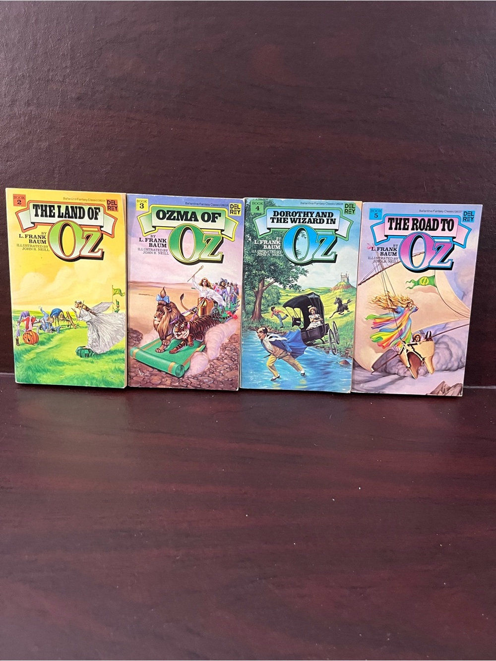 Vintage Oz Paperback Book Set - Multicolor Covers Book 2-5